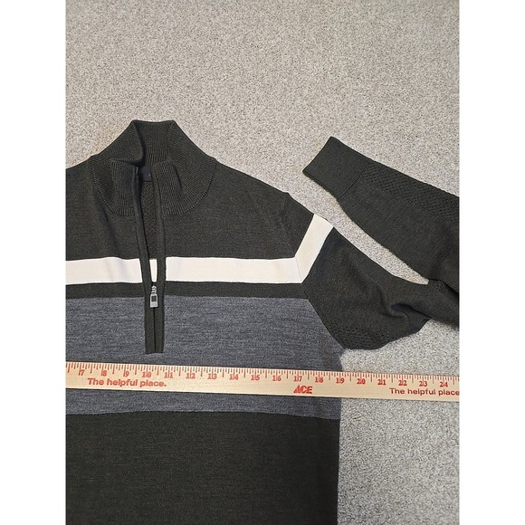 Kjus Men's Stripe Half-Zip Sweater Green Sz 48/S Merino Wool Ski NWOT MSRP $399 - Picture 9 of 9